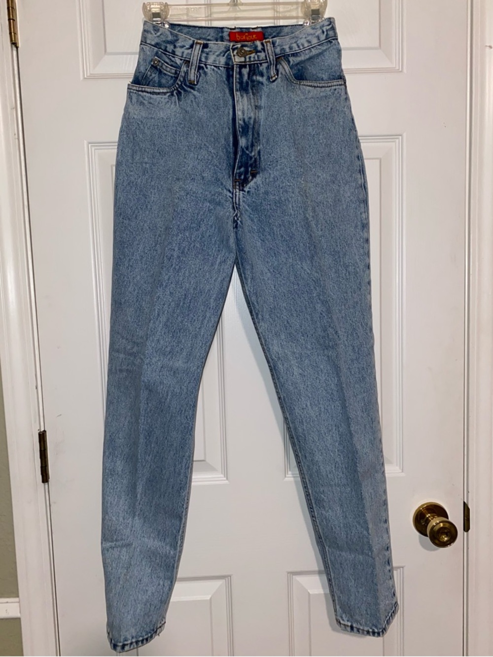 Bonjour Vintage 80s High-Rise Acid Wash Mom Jeans - Straight Leg